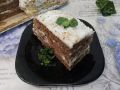 Нежный шоколадный пирог с заварным кремом и кокосом