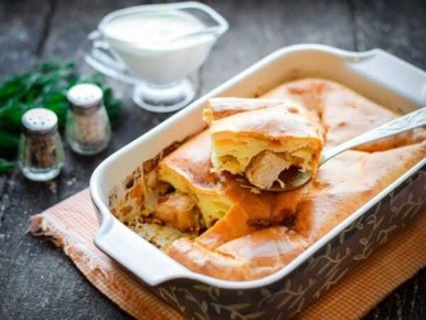 Сытный заливной пирог с мясом для всей семьи