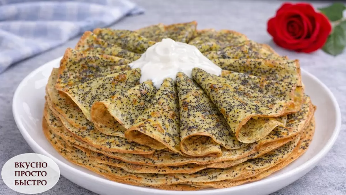 Лимонно-маковые блины: ароматный завтрак с ярким вкусом