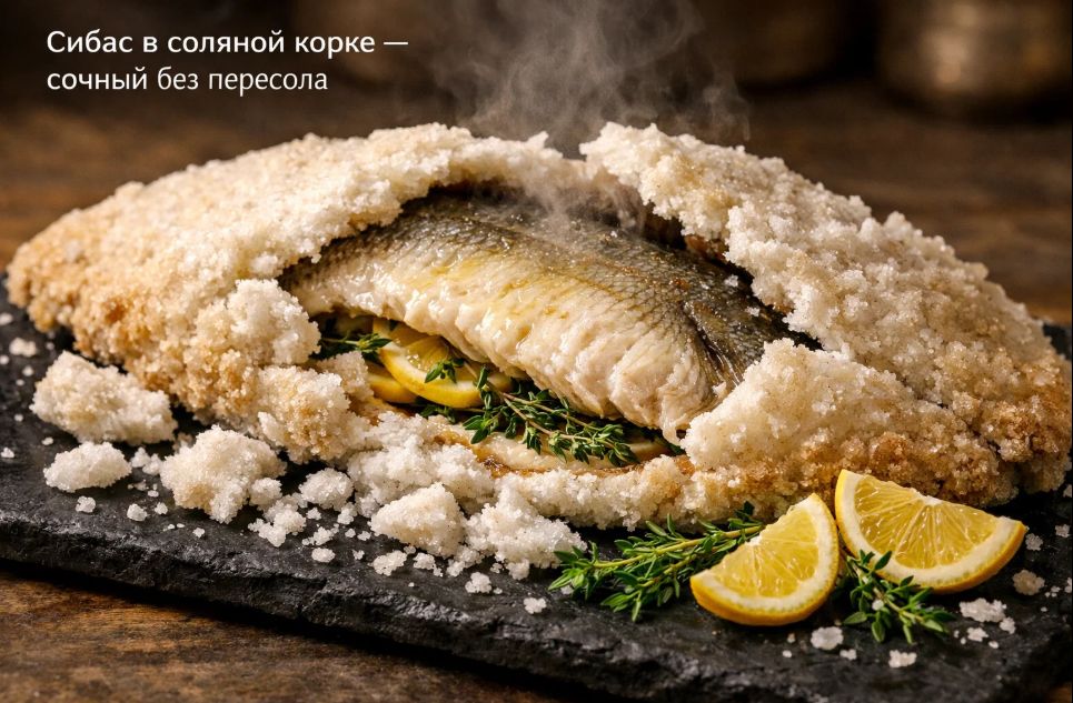 Сибас в соляной корке: как запечь рыбу, не опасаясь пересолить