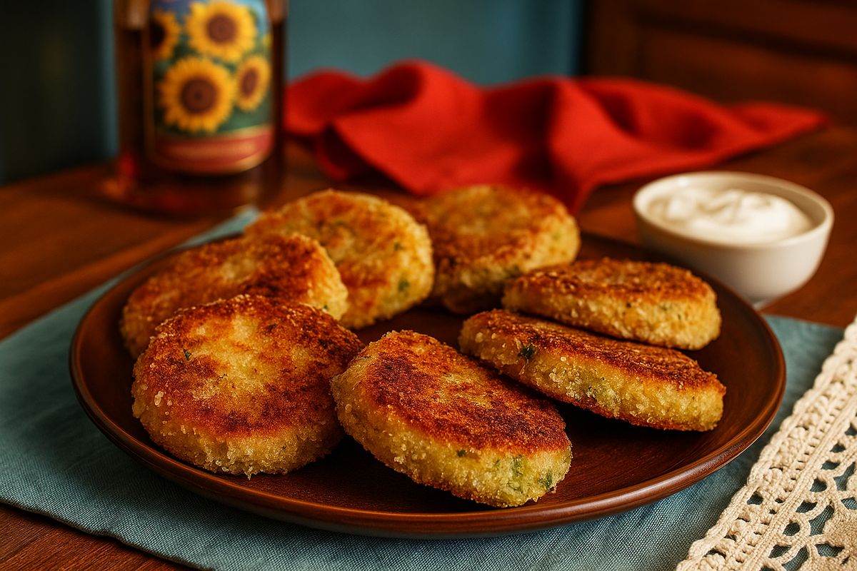 Картофельные котлеты с зеленью и чесноком