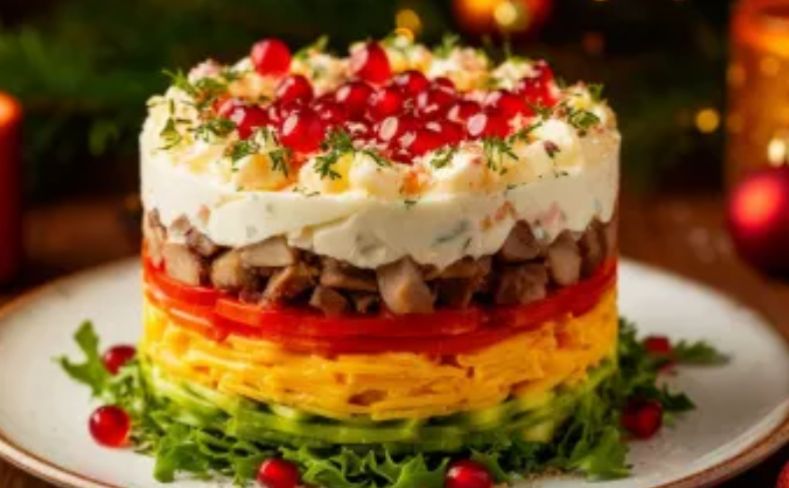 Новый взгляд на традиционную закуску: салат с копченой рыбой